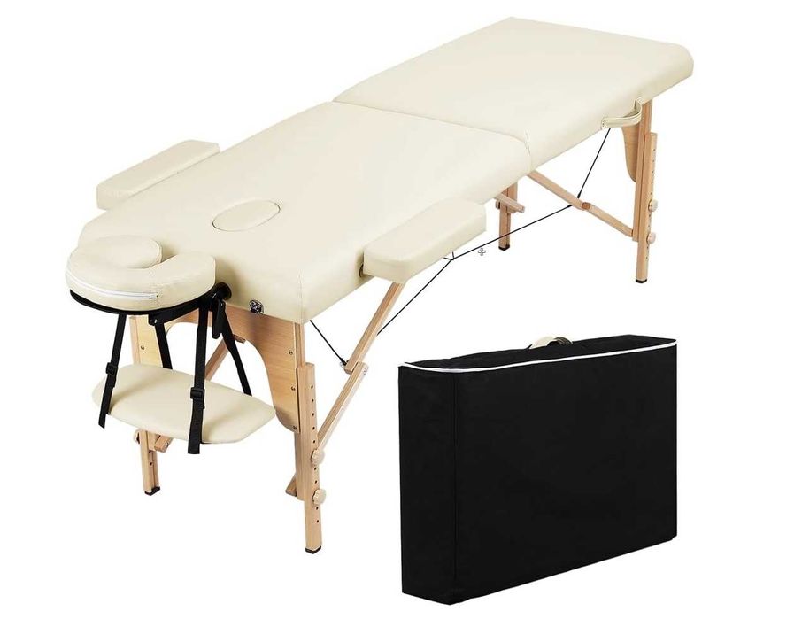 Marquesa Portátil - 185x61x62cm - Bege, Selado Novo (Inclui Bolsa Transporte)