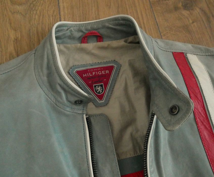 Kurtka skórzana męska TOMMY HILFIGER skóra BIKER 52/L