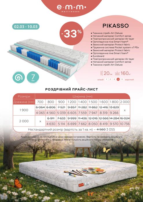 матрас новый Азалия и другие от Матролюкс и ЕММ 160*200
