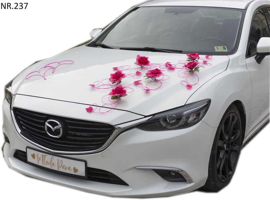 Ozdoby na auto.Dekoracja na samochód do ślubu.Polecamy 237
