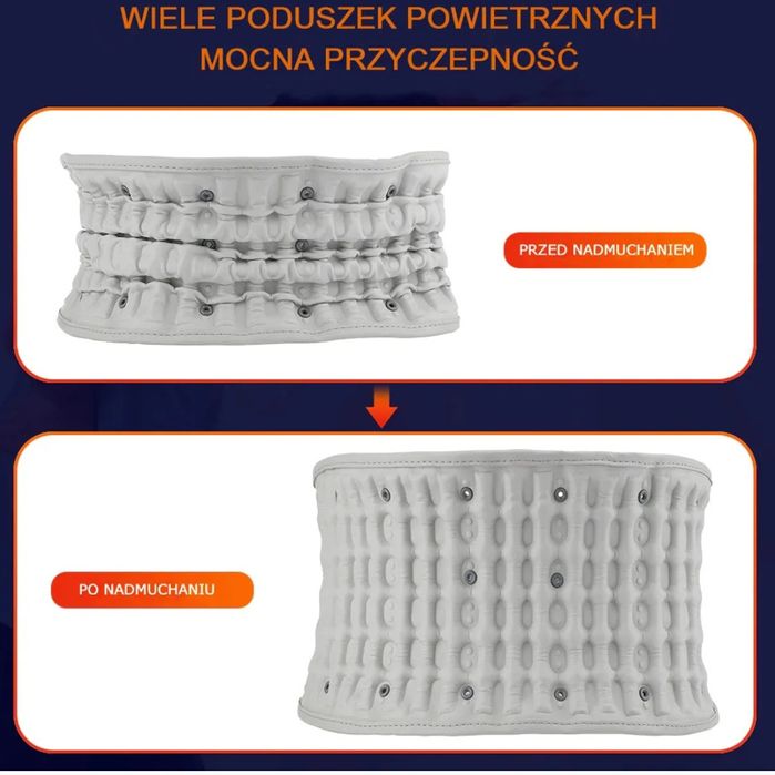 Dekompresyjny pas rozgrzewający z funkcją masażu