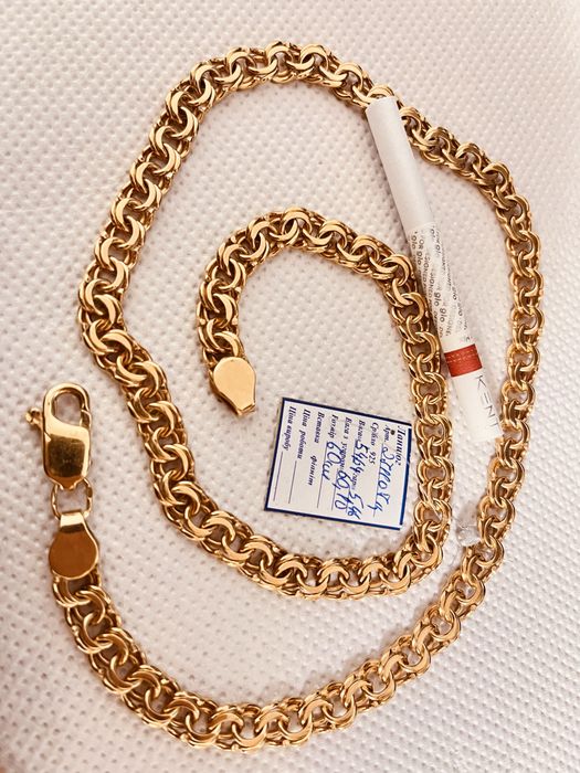 Ланцюжок цепочка срібний 55грам позолочений 585