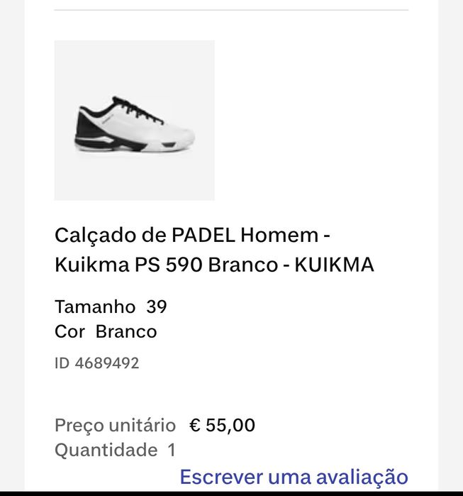 Sapatilhas Padel Decathlon Kuikma 39 como novas