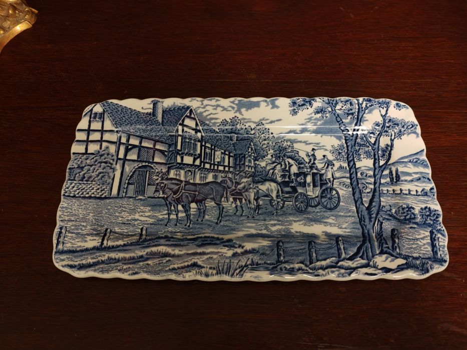 Travessa decorativa de faiança louça inglesa