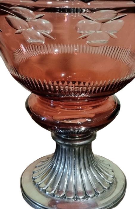 Fabulosa fruteira, centro de mesa em cristal lapidado