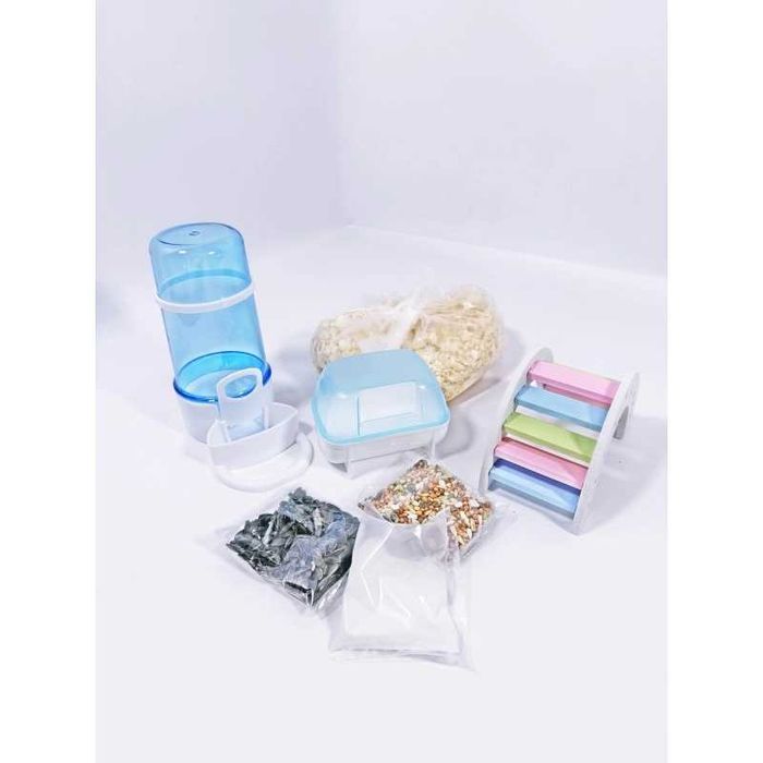 ТОП! Просторная Голубая клетка для хомяка G06 с 3 этажами, 47×29×30 см