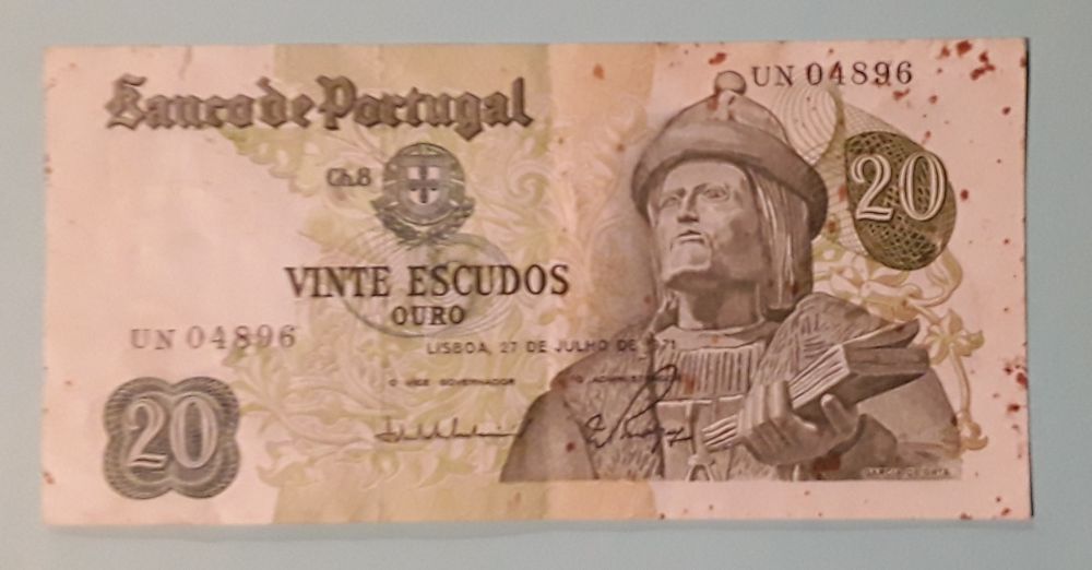 Nota 20 Escudos (20$00) 1971, Chapa 8, Banco de Portugal