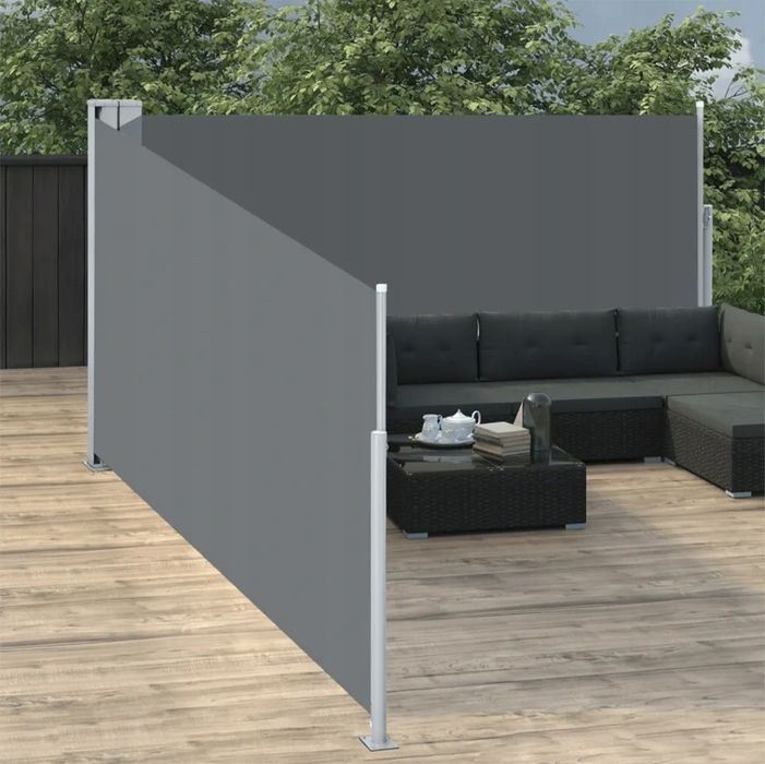 Markiza boczna z ekranem, 140x1000 cm, antracytowy