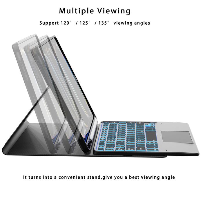 Etui klawiatura iPad Pro 11 M4 2024 - podśw. QWERTZ czarne
