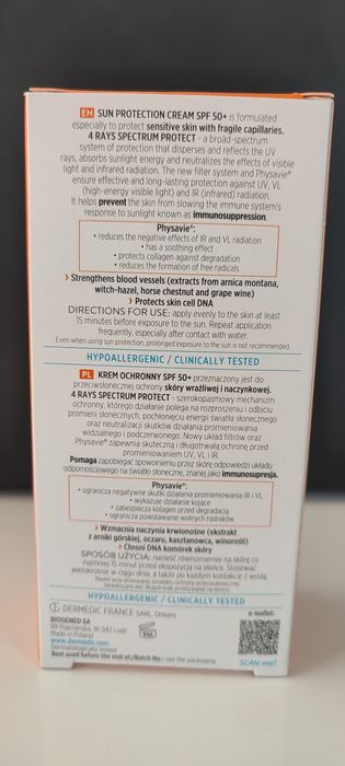 Dermedic krem ochronny spf 50 do skóry wrażliwej i naczynkowej 50 ml