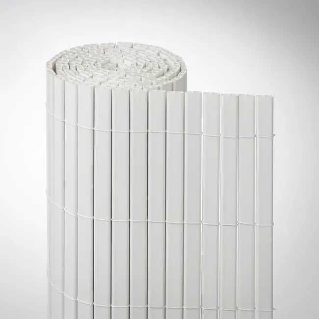 Vedação Caniço em PVC 1.5x5 m 19 mm branco Naterial