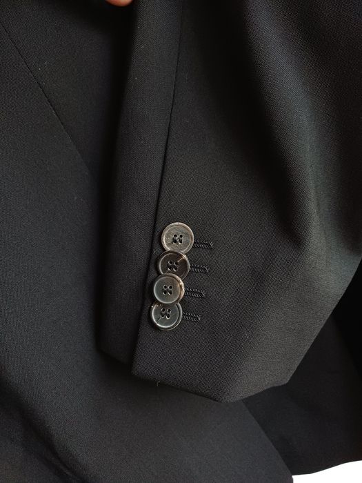 Оригинальный черный пиджак HUGO BOSS микрошерсть 52
