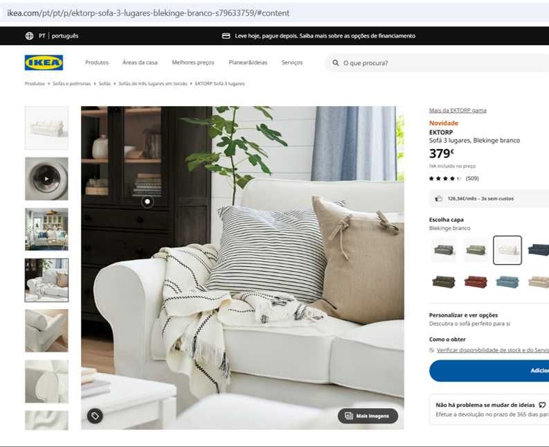 Sofá Ektorp de 3 lugares (IKEA)