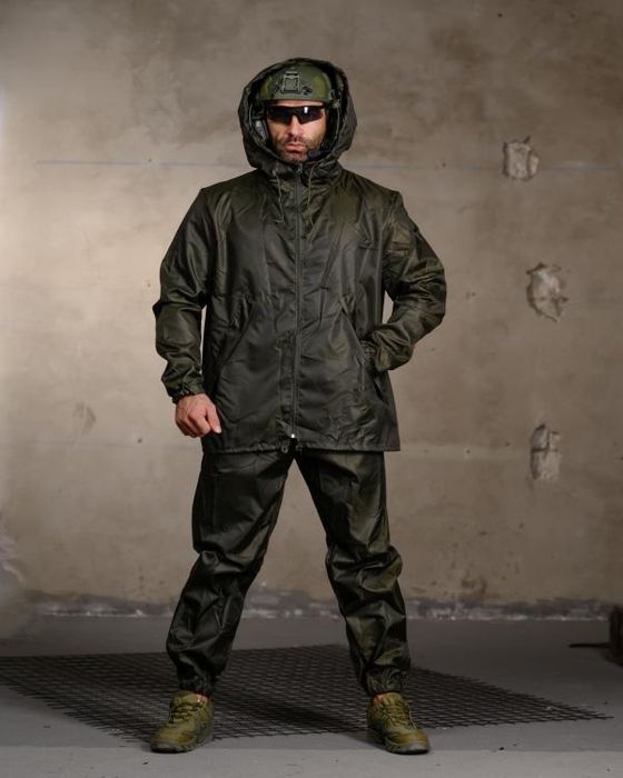 Дождевик тактический армейский Олива ,Raincoat suit olive.Дощовик костюм для військових.
