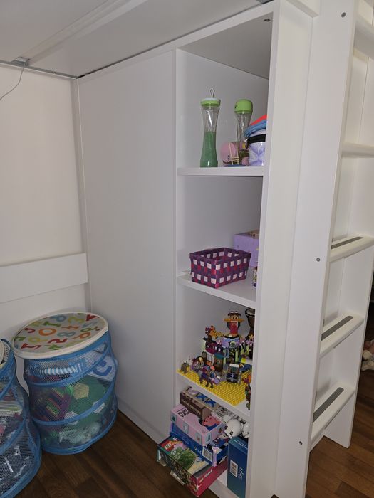 Cama alta / beliche + Colchão - IKEA SMASTAD - com secretária e armári