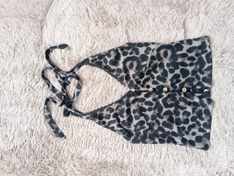 Топ в рубчик леопард 38р М Shein