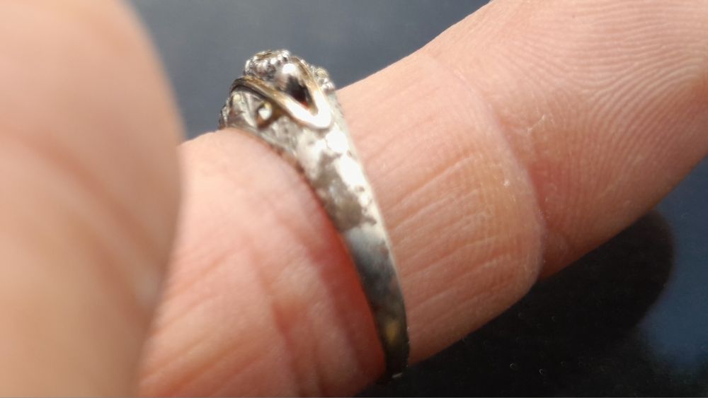 Anel prata e ouro art deco