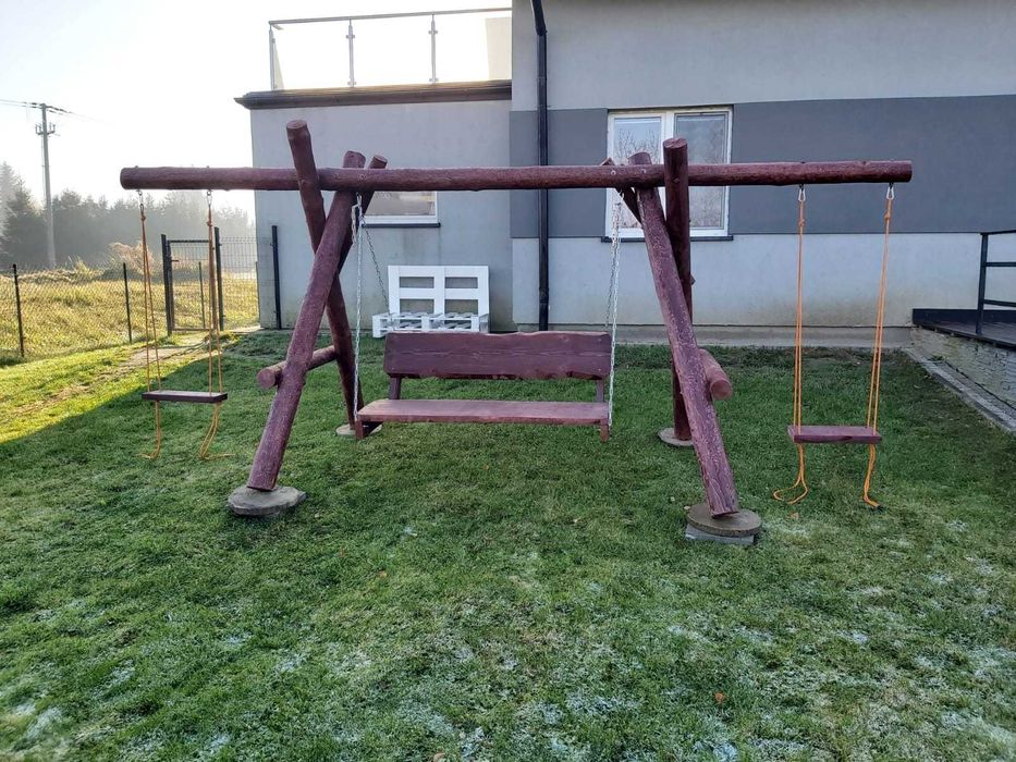 Meble ogrodowe DREWNIANE góralskie DO OGRODU biesiadne LITE DREWNO +