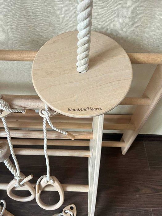 Детская шведская стенка с турником WoodandHearts