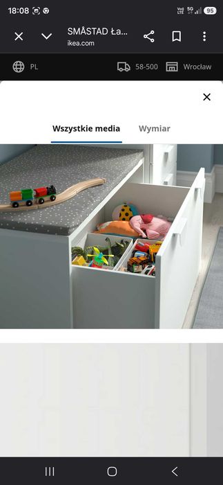 Szafka z pojemnikiem ikea smastad