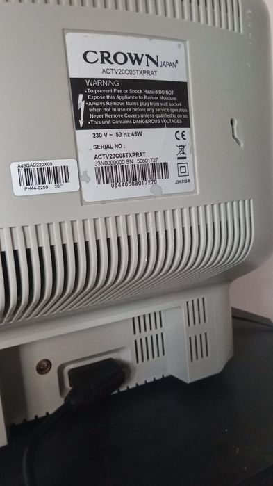 Tv crt CROWN '20 polegadas