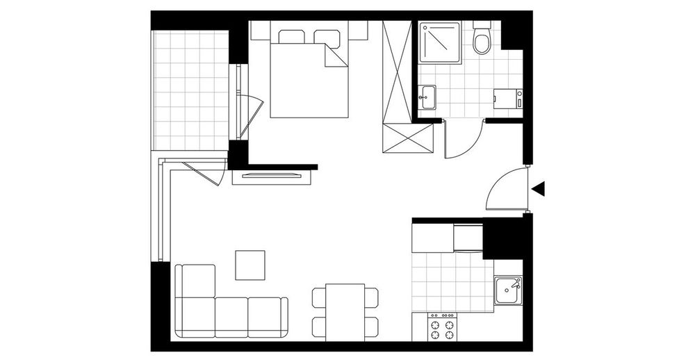 1-pokojowe mieszkanie 41m2 + loggia