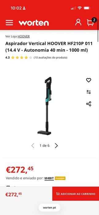 Aspirador Vertical Hoover HF210P 011