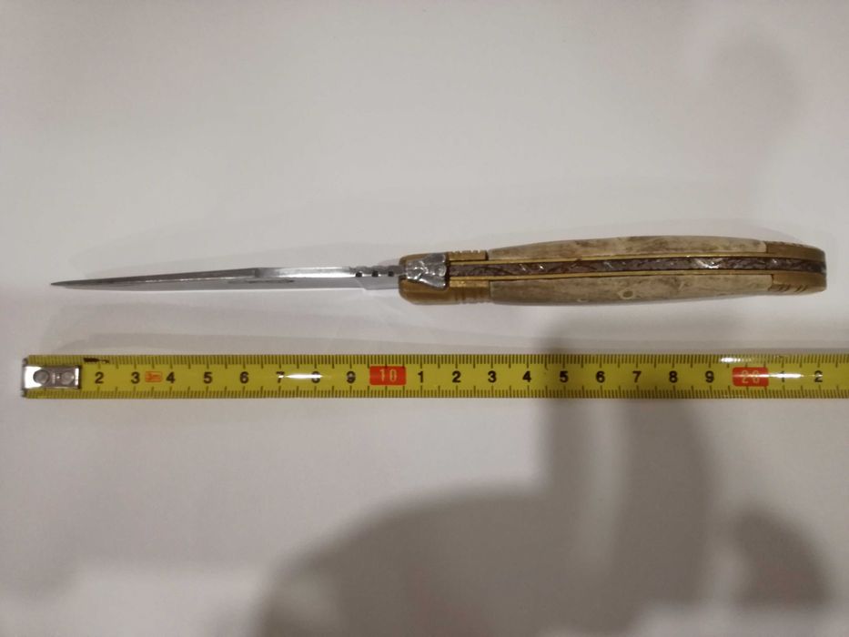 Canivete Coleção Marca "Laguiole" Cabo em Madeira c/ Apliques em Latão