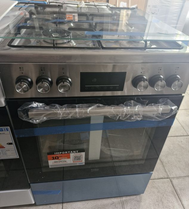 Fogao beko inox  gas+ forno eléctrico