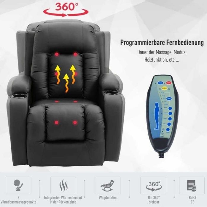 Fotel z masażem rozkładany