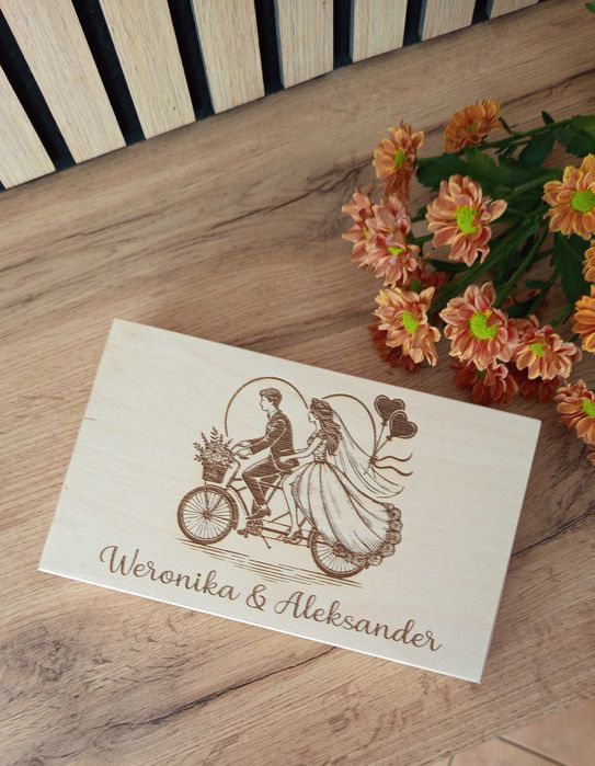 Personalizowane pudełko ślubne na pieniądze z grawerem