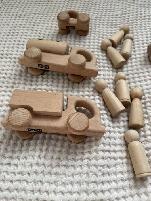 Drewniane autka autko samochodziki samochodzik Lupo ludziki
