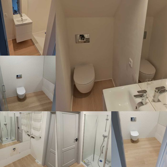 Łazienki, remont, płytki wielkoformatowe, układanie płytek