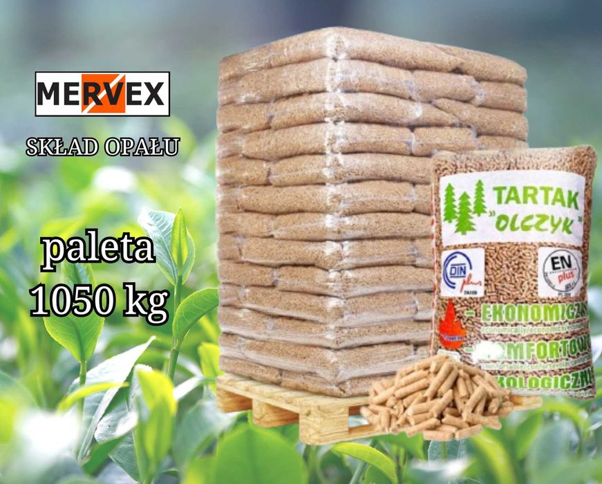 Pellet Olczyk certyfikat ENplus A1-DIN plus paleta 1,05 t