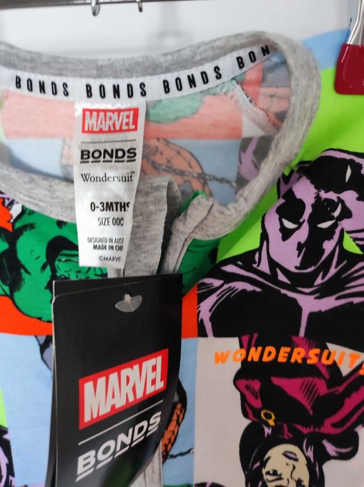 Marvel Bonds super body 0-3 miesiące Nowe bawełna