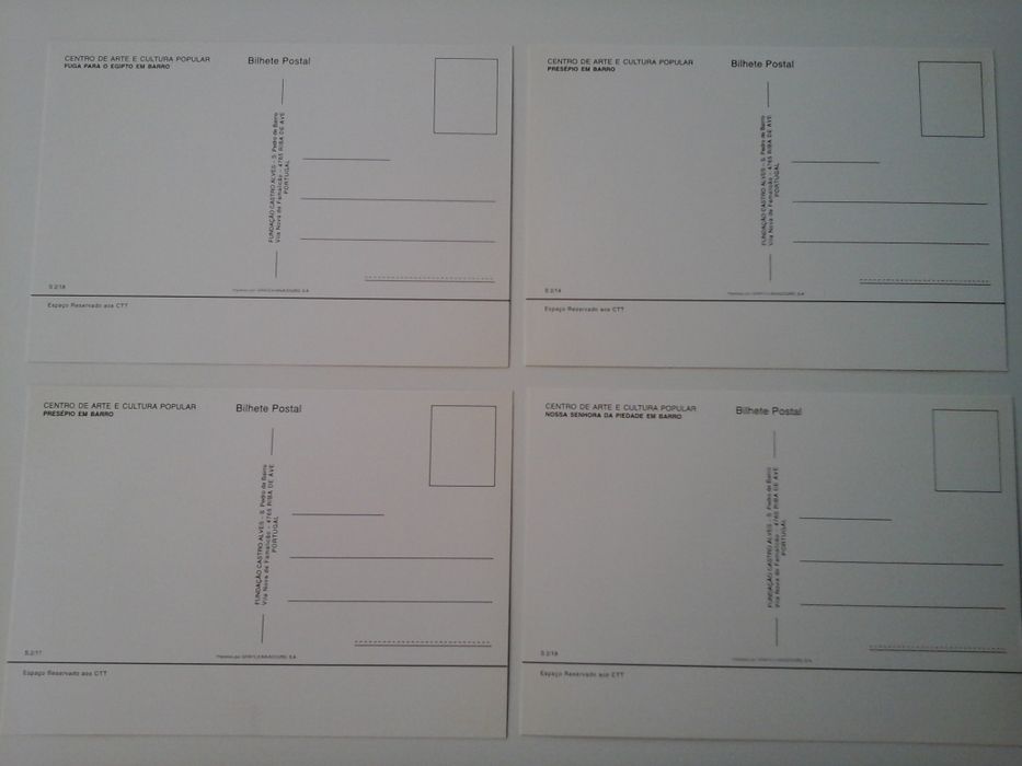 Conjunto de 8 postais da Fundação Castro Alves