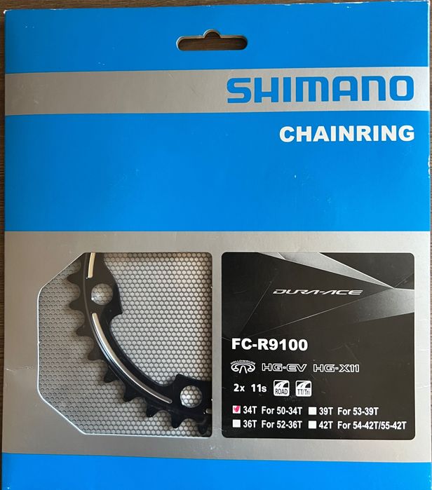 Nowa zębatka Shimano Dura-Ace FC-R9100 34T-MS 11s (50-34T) Y1VP34000 Oryginał