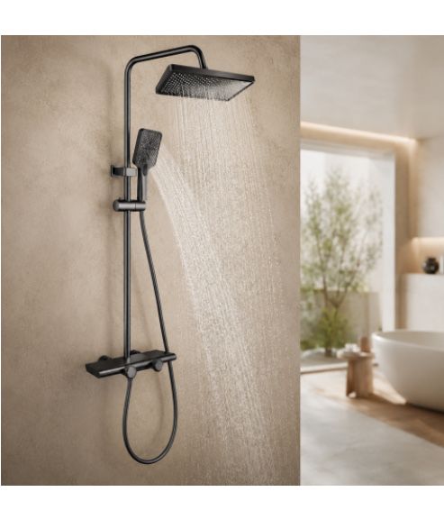 душевая система  душова система в чорному кольорі Faucet CR-25HT