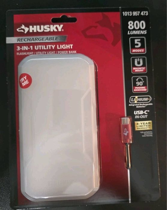 Акумуляторний повербанк-ліхтар Husky 800 люменів 10000mAh