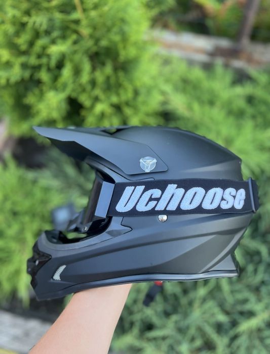 Кросовий мото шолом + окуляри