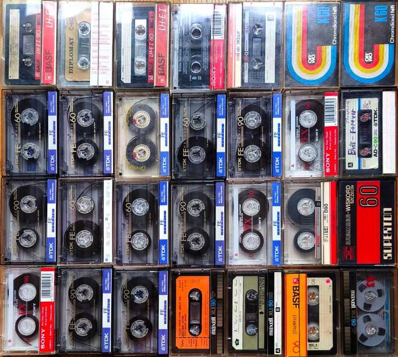 Zestaw 28 kaset magnetofonowych różnych marek