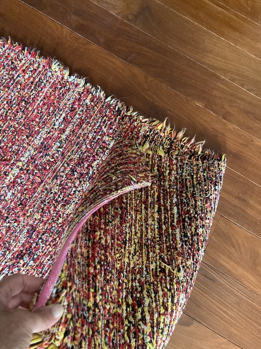 Tapete artesanal multicorido, com franja- NOVO
