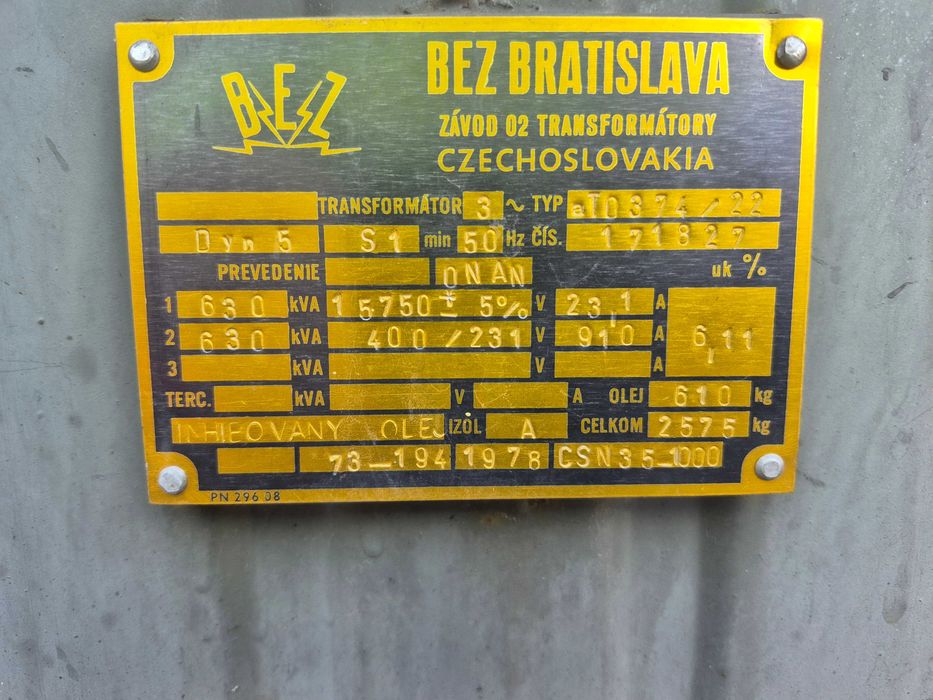 Stacja transformatorowa 15/0,4kV, 630kVA