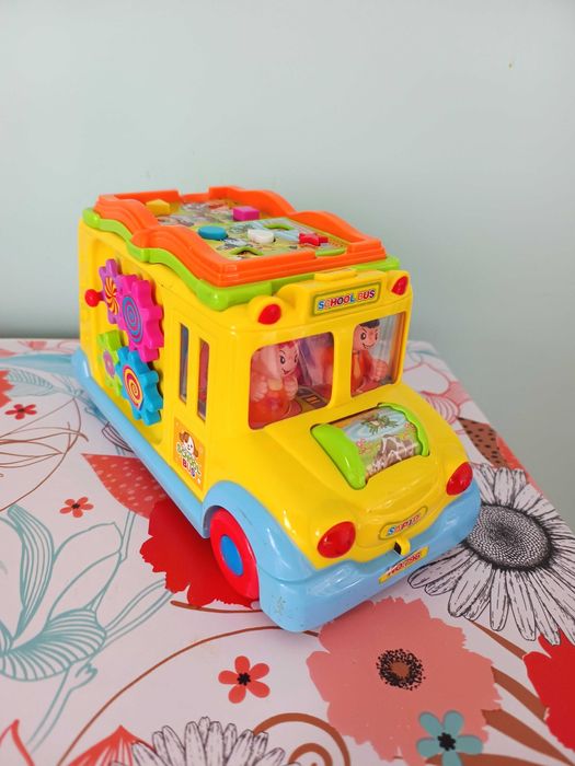 interaktywny wesoły grający autobus szkolny zabawka interaktywna