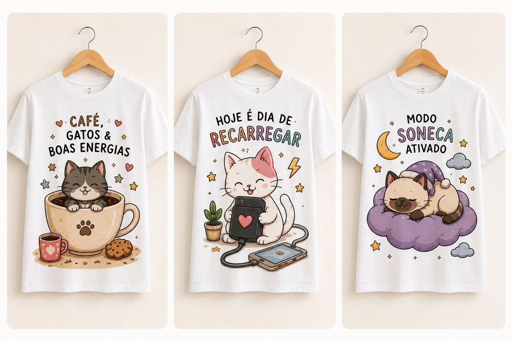 Colecção t-shirt dreamcolour cats , pintura em tecido