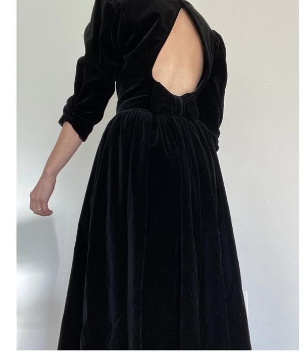 Оксамитова сукня вінтажна Laura Ashley шикарное платье бархатное m