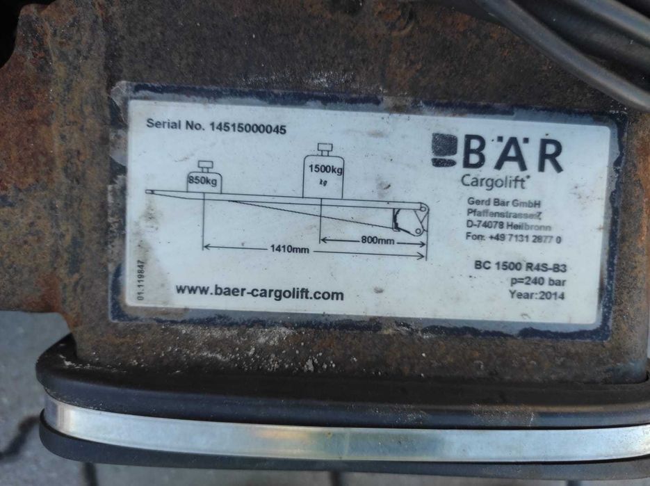 Winda samozaładowcza BAR 2014 rok , 1500 kg ,sprawna