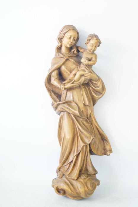 Matka Boska Z Dzieciątkiem figura drewniana Maryja 55 cm