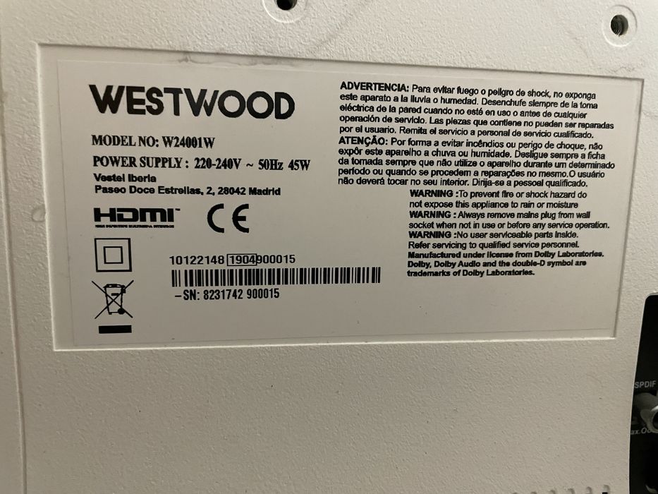Tv 24 polegadas Westwood - Branca