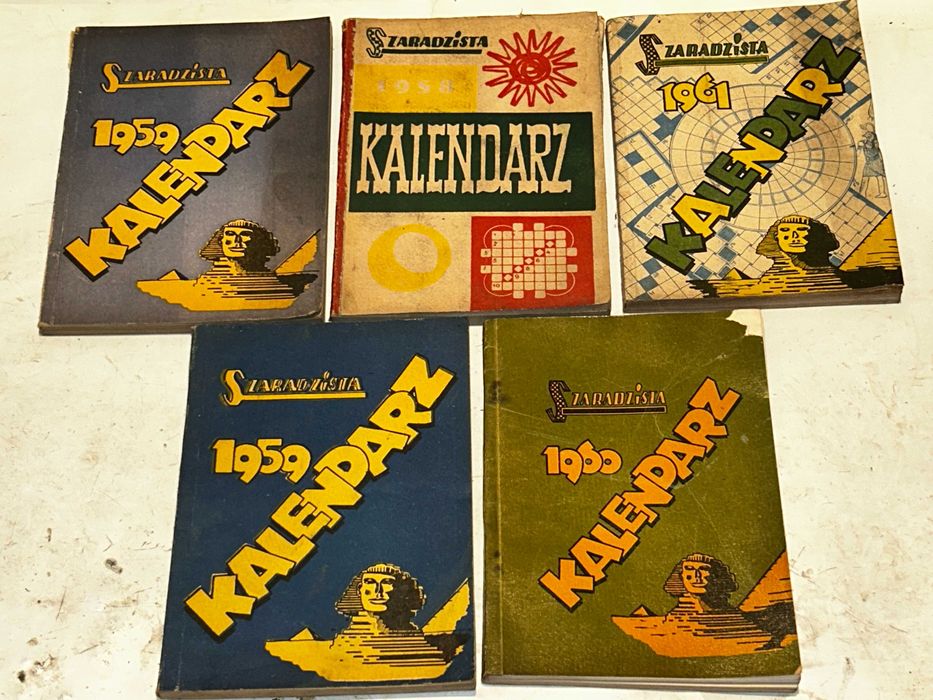 Kalendarz SZARADZIATA lata 50/60-te - 5 sztuk